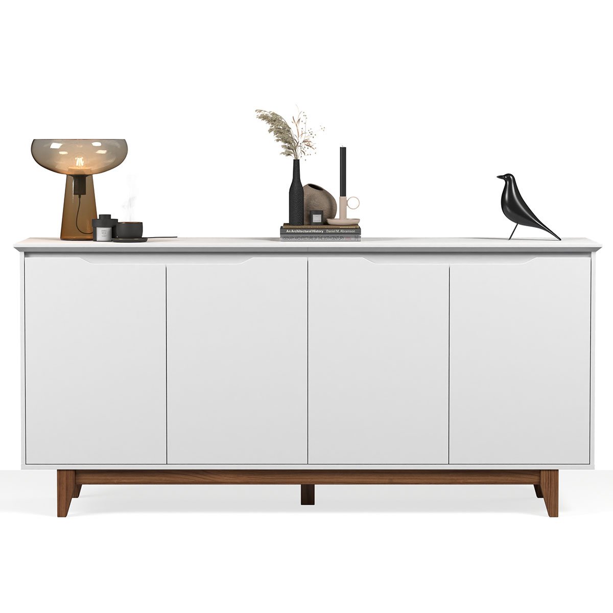Buffet Aparador para Sala de Jantar 4 Portas Flop  Branco