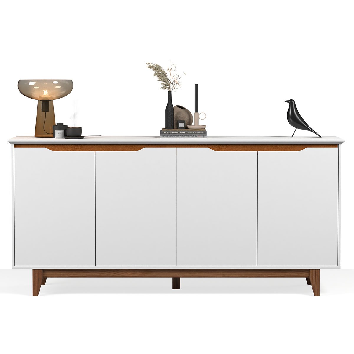 Buffet Aparador para Sala de Jantar 4 Portas Flop  Branco