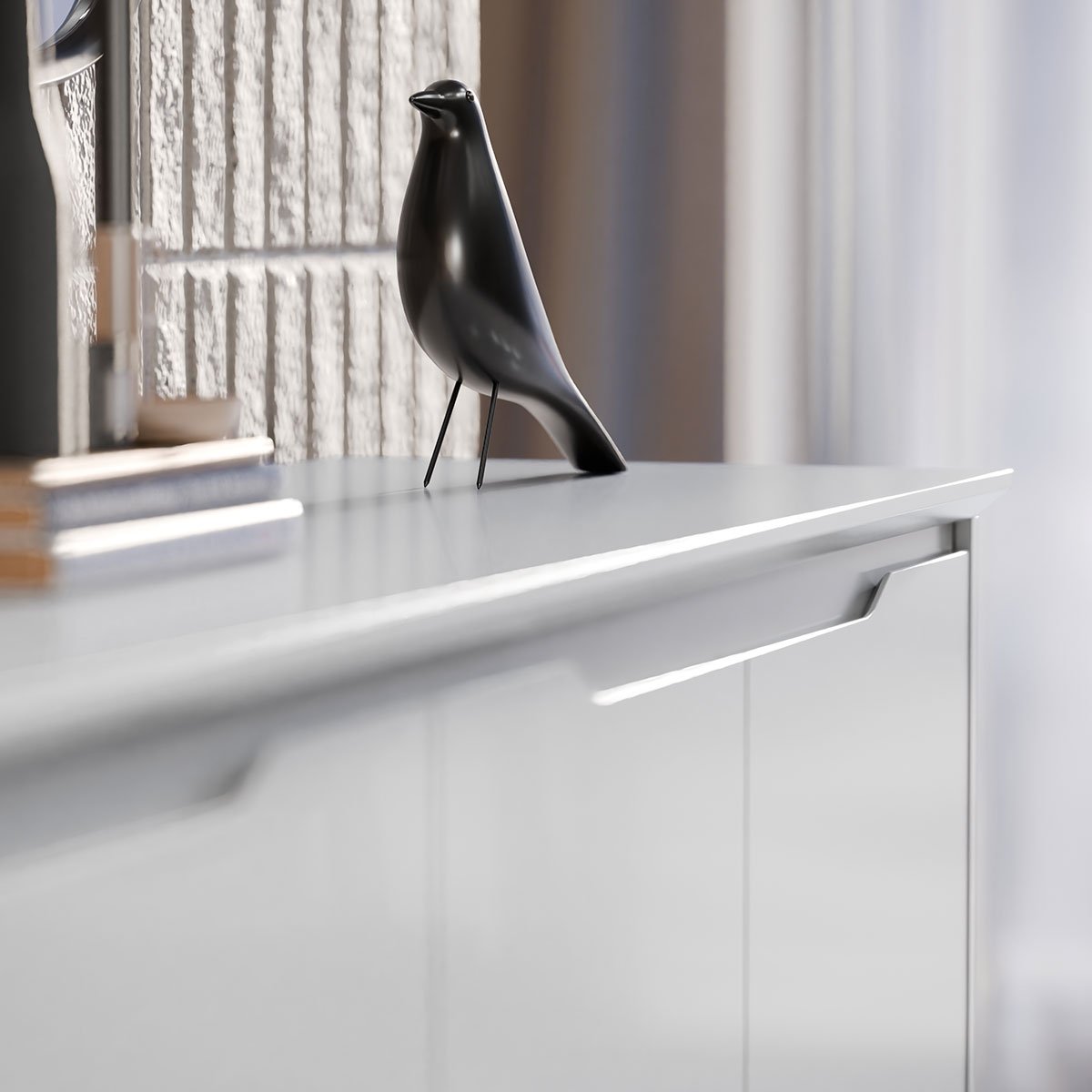 Buffet Aparador para Sala de Jantar 4 Portas Flop  Branco