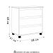 Cômoda para Quarto 3 Gavetas 68cm EJ Cinza - EJ Móveis