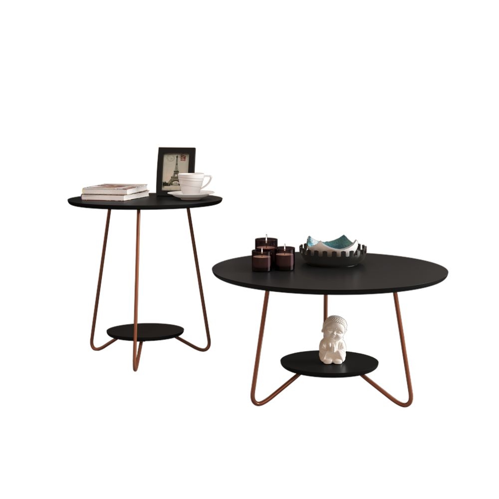Jogo de Mesa Centro e Lateral Home Preto