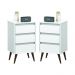 Kit de 2 Mesas de Cabeceira Alecrim Retrô Branco