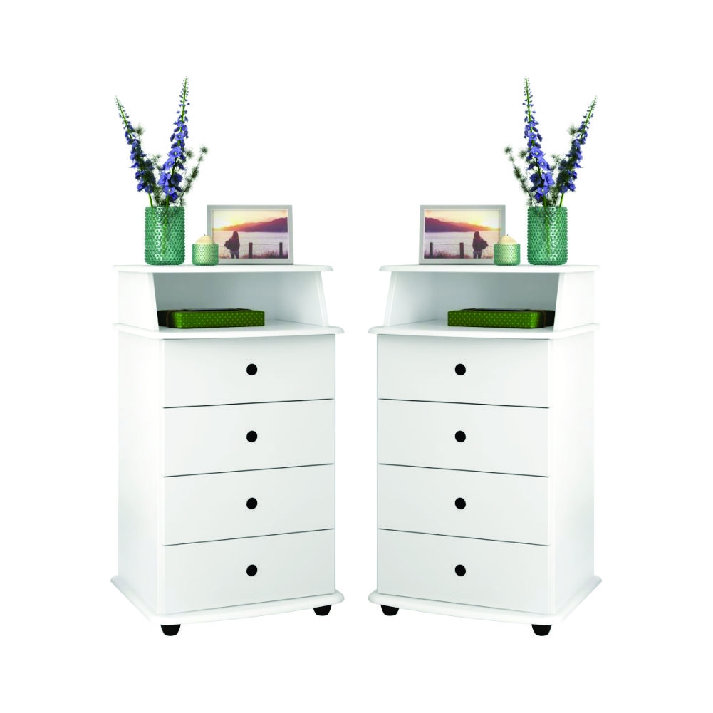 Kit de 2 Mesas de Cabeceira Lux ll Branco
