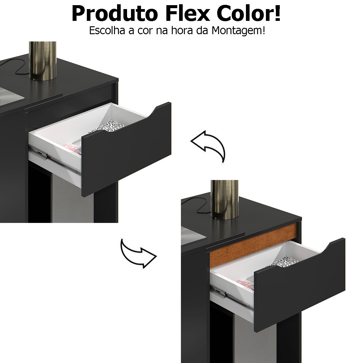 Mesa Escrivaninha 1 Gaveta com Suporte para CPU Flop Preto