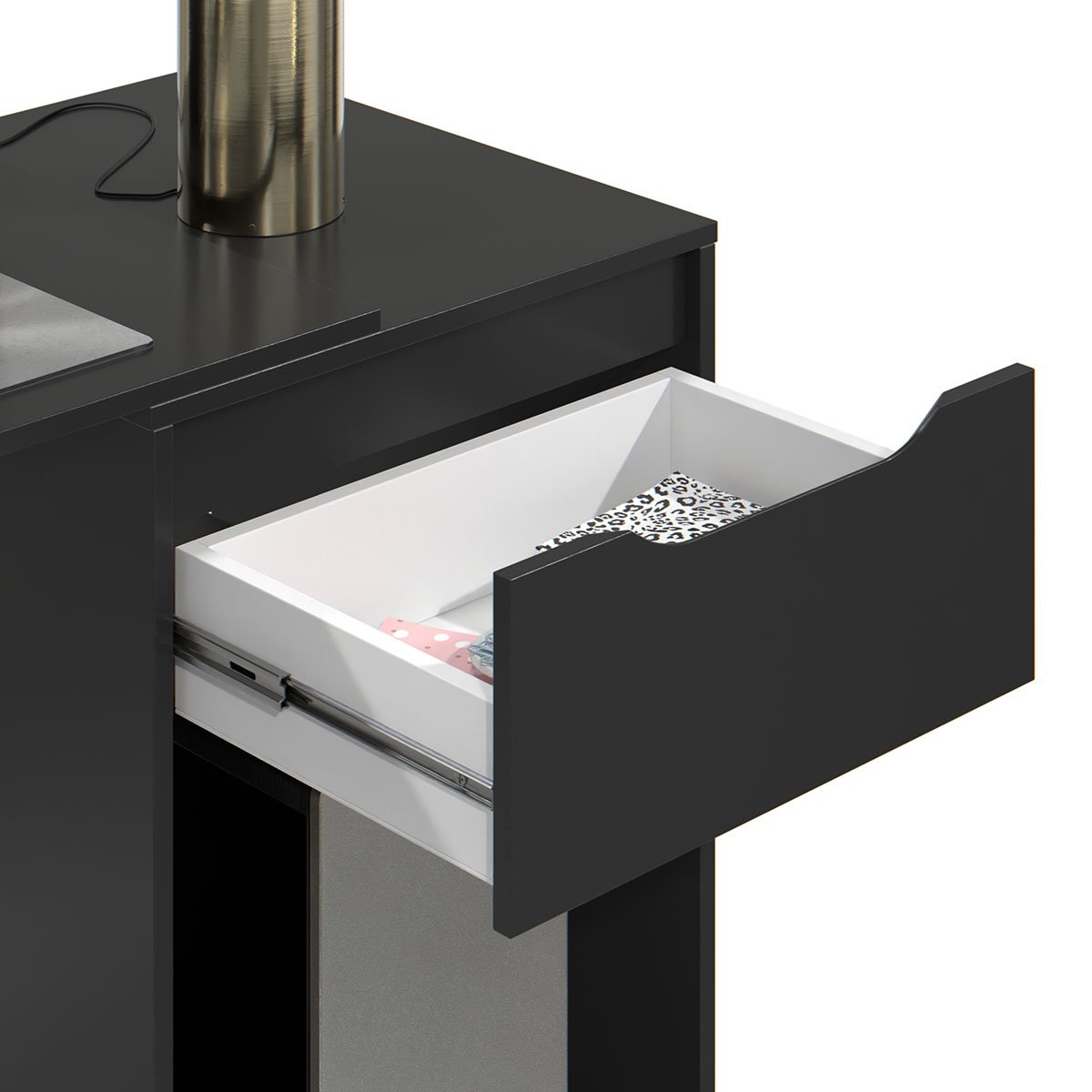 Mesa Escrivaninha 1 Gaveta com Suporte para CPU Flop Preto