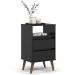 Mesa de Cabeceira 2 Gavetas com Nicho Aroma Preto