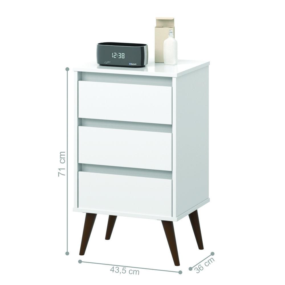 Mesa de Cabeceira Alecrim Retrô Branco