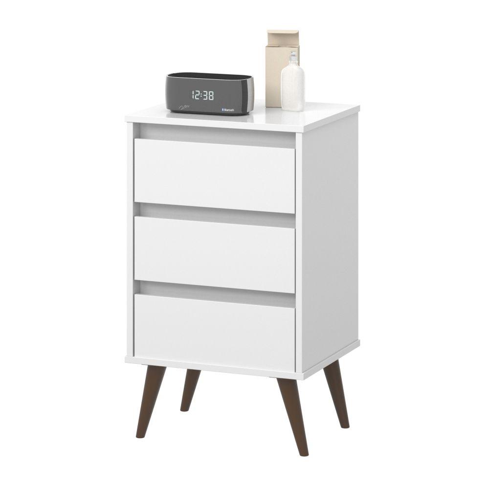 Mesa de Cabeceira Alecrim Retrô Branco