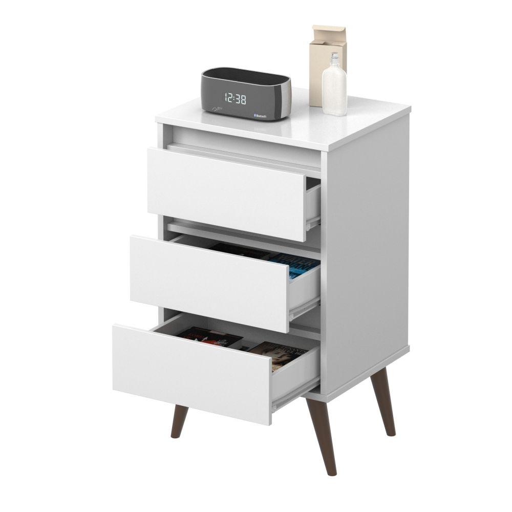 Mesa de Cabeceira Alecrim Retrô Branco