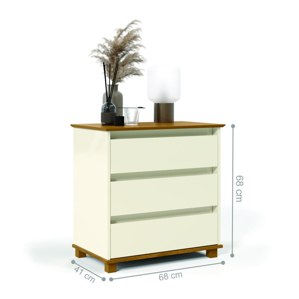 Mesa de Cabeceira Bernardo Off White  Freijo