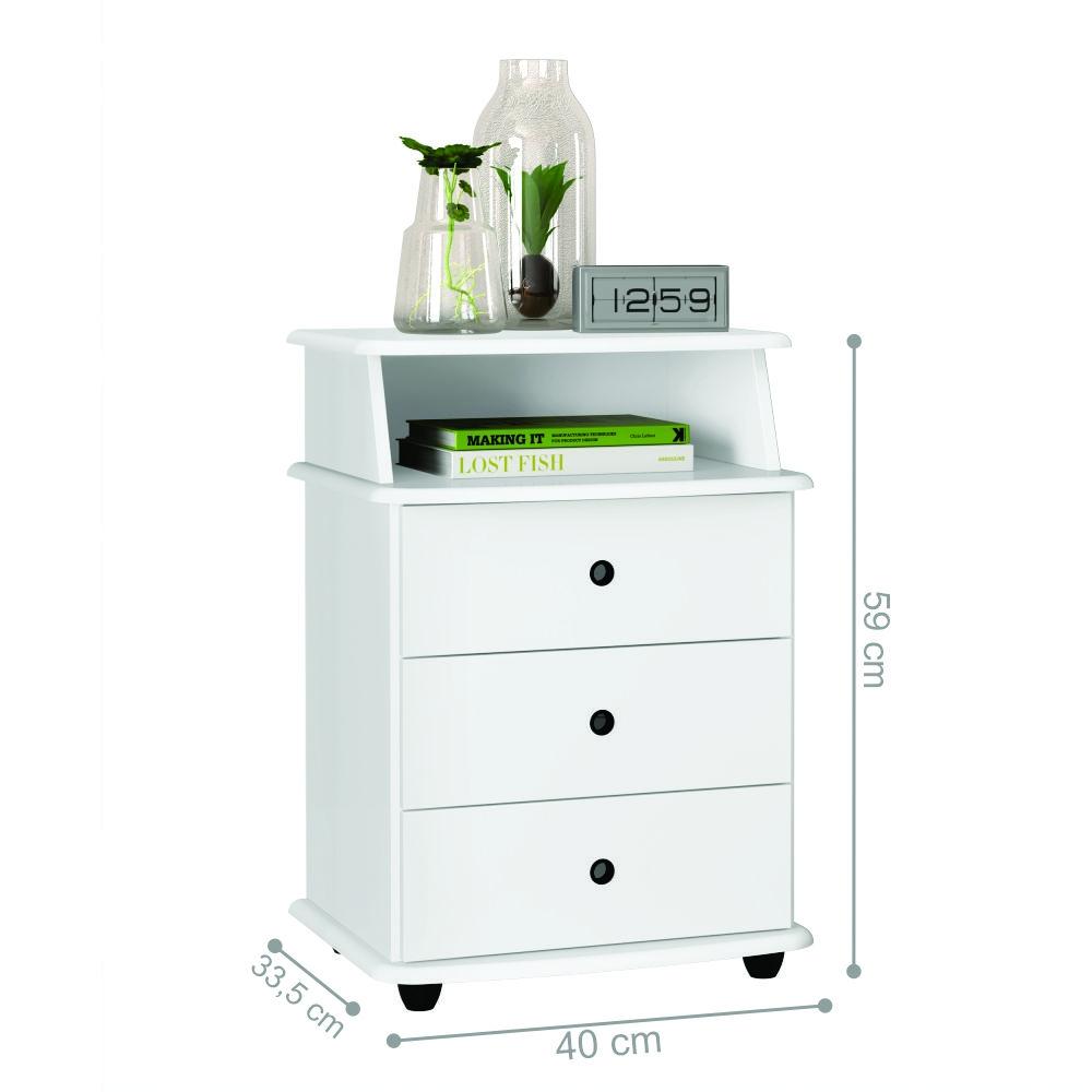 Mesa de Cabeceira Kansas Branco