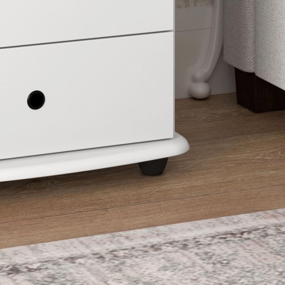 Mesa de Cabeceira Luxo II com 4 Gavetas - Branco - EJ Móveis