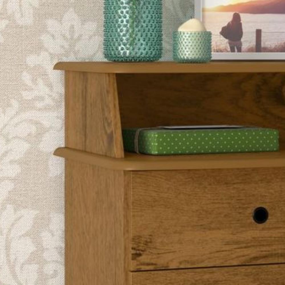Mesa de Cabeceira Luxo II com 4 Gavetas - Freijó - EJ Móveis
