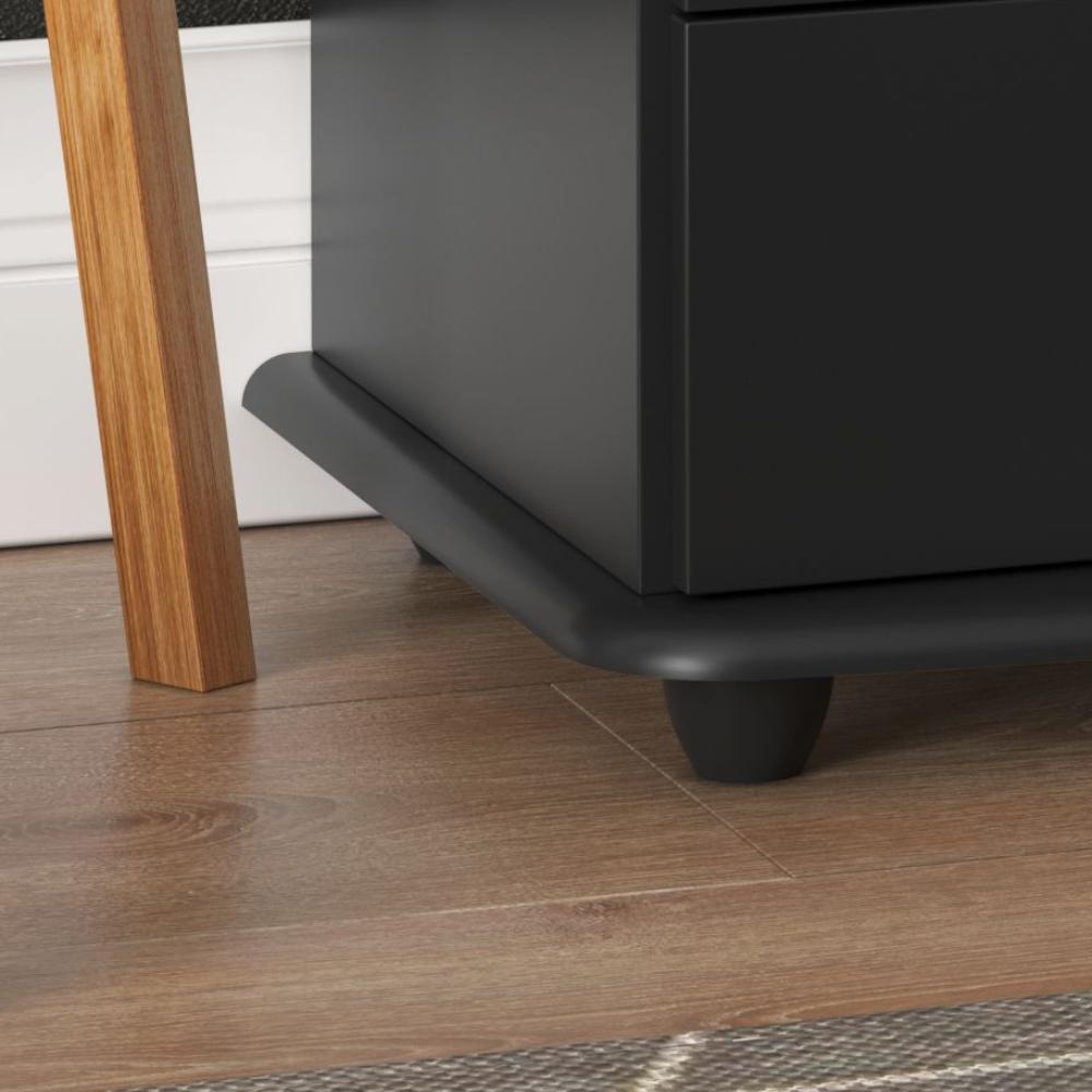 Mesa de Cabeceira Luxo com 3 Gavetas - Preto - EJ Móveis