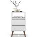 Mesa de Cabeceira Pés Retrô 2 Gavetas 43cm Roma Branco - EJ Móveis