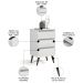 Mesa de Cabeceira Pés Retrô 3 Gavetas 43cm Wood Branco - EJ Móveis