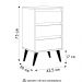 Mesa de Cabeceira Pés Retrô 3 Gavetas 43cm Wood Branco - EJ Móveis