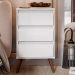 Mesa de Cabeceira Pés Retrô 3 Gavetas 43cm Wood Branco - EJ Móveis