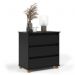 Mesa de Cabeceira Quarto Mini Cômoda EJ com 3 Gavetas Preto