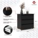 Mesa de Cabeceira Quarto Mini Cômoda EJ com 3 Gavetas Preto