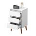 Mesa de Cabeceira Quarto Retro Wood 3 Gavetas Branco