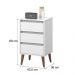 Mesa de Cabeceira Quarto Retro Wood 3 Gavetas Branco