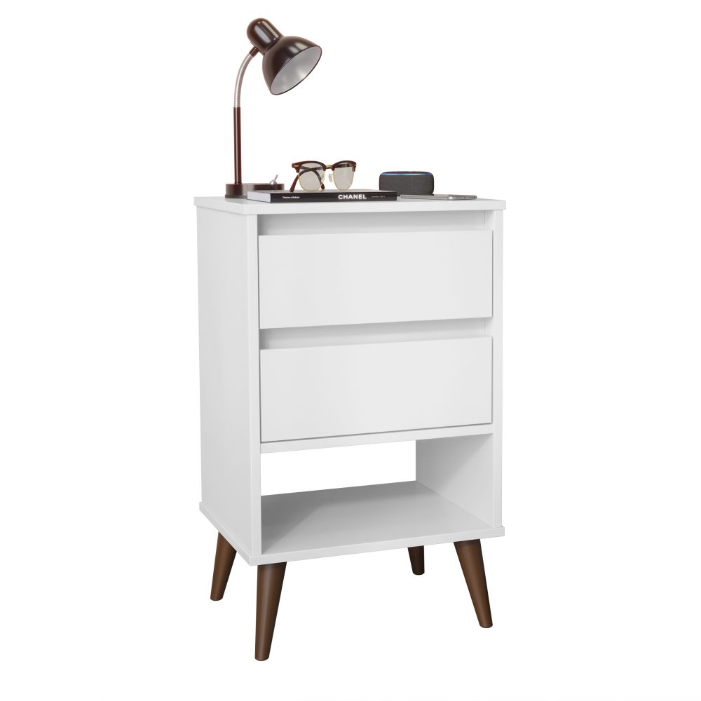 Mesa de Cabeceira Retrô Melu Branco