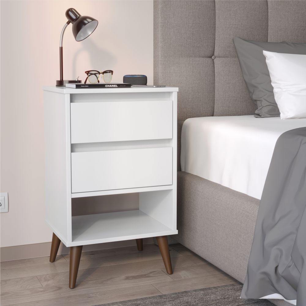 Mesa de Cabeceira Retrô Melu Branco