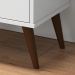 Mesa de Cabeceira Retrô Wood 3 Gavetas Organizadoras Pés Palito Anti-Umidade Mesinha Decorativa Quarto Lateral Cama - Branco - RPM Móveis
