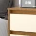 Mesa de Cabeceira Retrô Wood 3 Gavetas Organizadoras Pés Palito Anti-Umidade Mesinha Decorativa Quarto Lateral Cama - Freijó/Off White - RPM Móveis