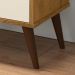 Mesa de Cabeceira Retrô Wood 3 Gavetas Organizadoras Pés Palito Anti-Umidade Mesinha Decorativa Quarto Lateral Cama - Freijó/Off White - RPM Móveis