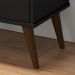 Mesa de Cabeceira Retrô Wood 3 Gavetas Organizadoras Pés Palito Anti-Umidade Mesinha Decorativa Quarto Lateral Cama - Preto - RPM Móveis