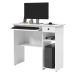 Mesa de Computador Escrivaninha com Gaveta Retrô Cantinho Estudo Escritório Quarto Pequeno – Viena - Branco - RPM