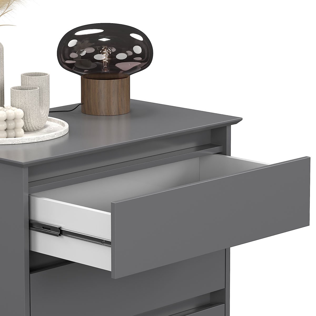 Mini Cômoda para Quarto 3 Gavetas Prisma Cinza