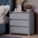 Mini Cômoda para Quarto 3 Gavetas Prisma Cinza