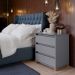 Mini Cômoda para Quarto 3 Gavetas Prisma Cinza