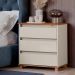 Mini Cômoda para Quarto 3 Gavetas Prisma Off White/Freijó