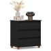 Mini Cômoda para Quarto 3 Gavetas Prisma Preto