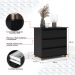Mini Cômoda para Quarto 3 Gavetas Prisma Preto