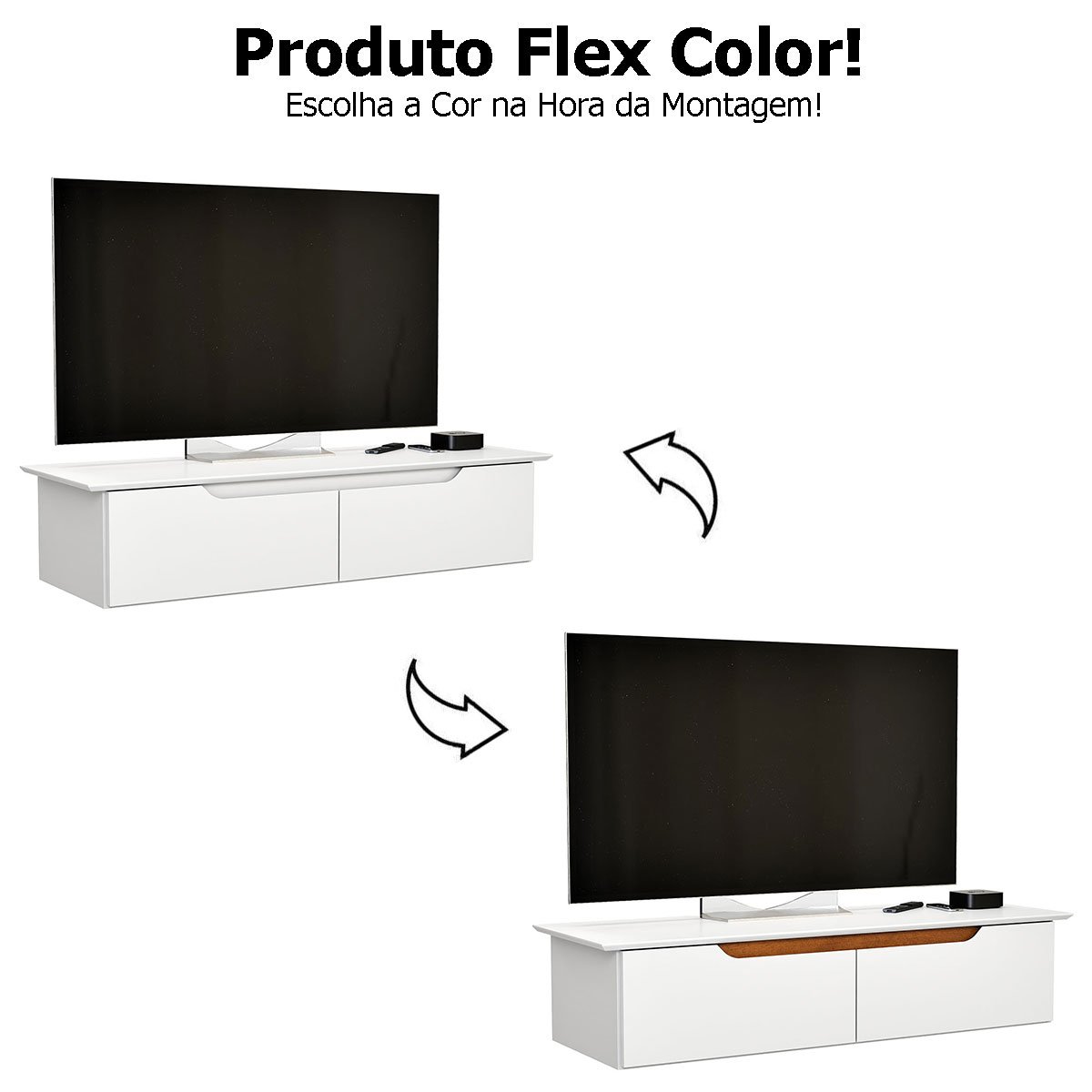 Rack Aparador Suspenso Flex com 2 Portas Flop Branco