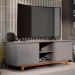 Rack para Sala Bancada de TV 55 Pol 139cm Flow Cinza - EJ Móveis