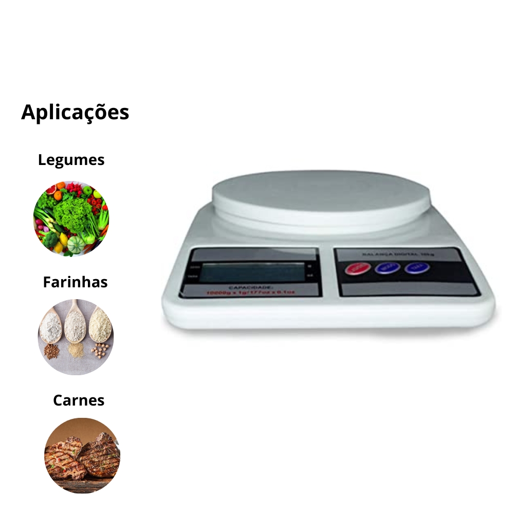 Balança de Alta Precisão Digital para Cozinha 1 G até 10 Kg
