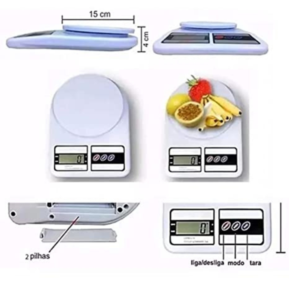 Balança de Alta Precisão Digital para Cozinha 1 G até 10 Kg