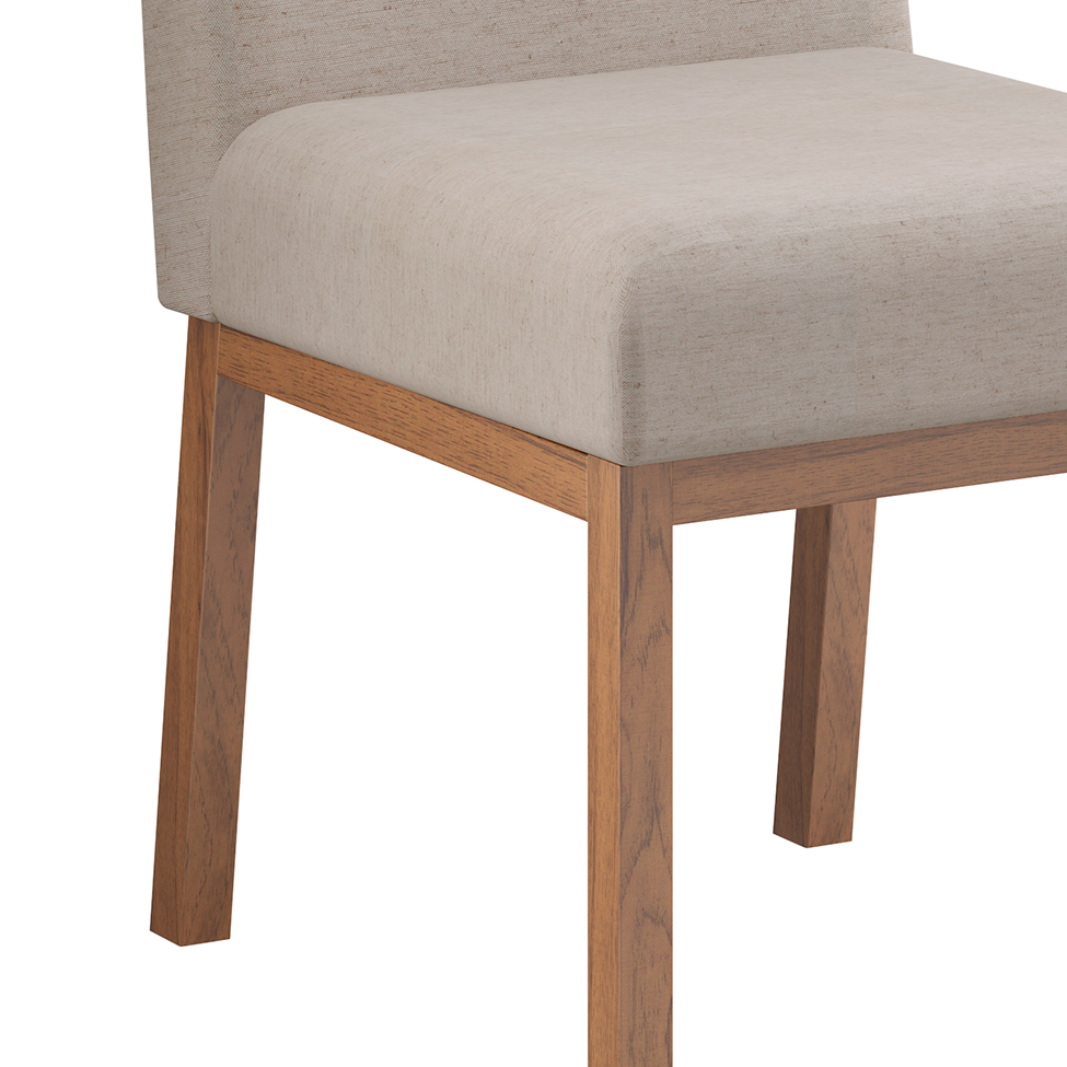 Conjunto com 2 Cadeiras Sofia Nogueira e Cru