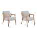 Conjunto com 2 Poltronas Flávia Cinza e Natural