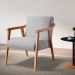 Conjunto com 2 Poltronas Flávia Cinza e Natural