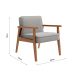 Conjunto com 2 Poltronas Julia Lona Cinza e Nogueira