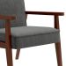 Conjunto com 2 Poltronas Julia Poliéster Grafite e Castanho