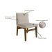 Conjunto de Mesa de Jantar Retangular com Tampo Madeira Frame e 4 Cadeiras Biena Algodão Bege e Nogueira