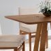 Conjunto de Mesa de Jantar Retangular com Tampo Madeira Frame e 4 Cadeiras Biena Algodão Bege e Nogueira